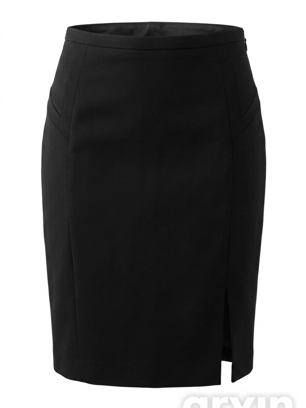 Express Black Pencil Skirt side zip lined Slit in back size 6